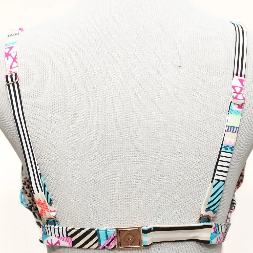 New Vera Bradley Reversible Desert Shapes Emma Bikini Top Size L - Picture 3 of 12